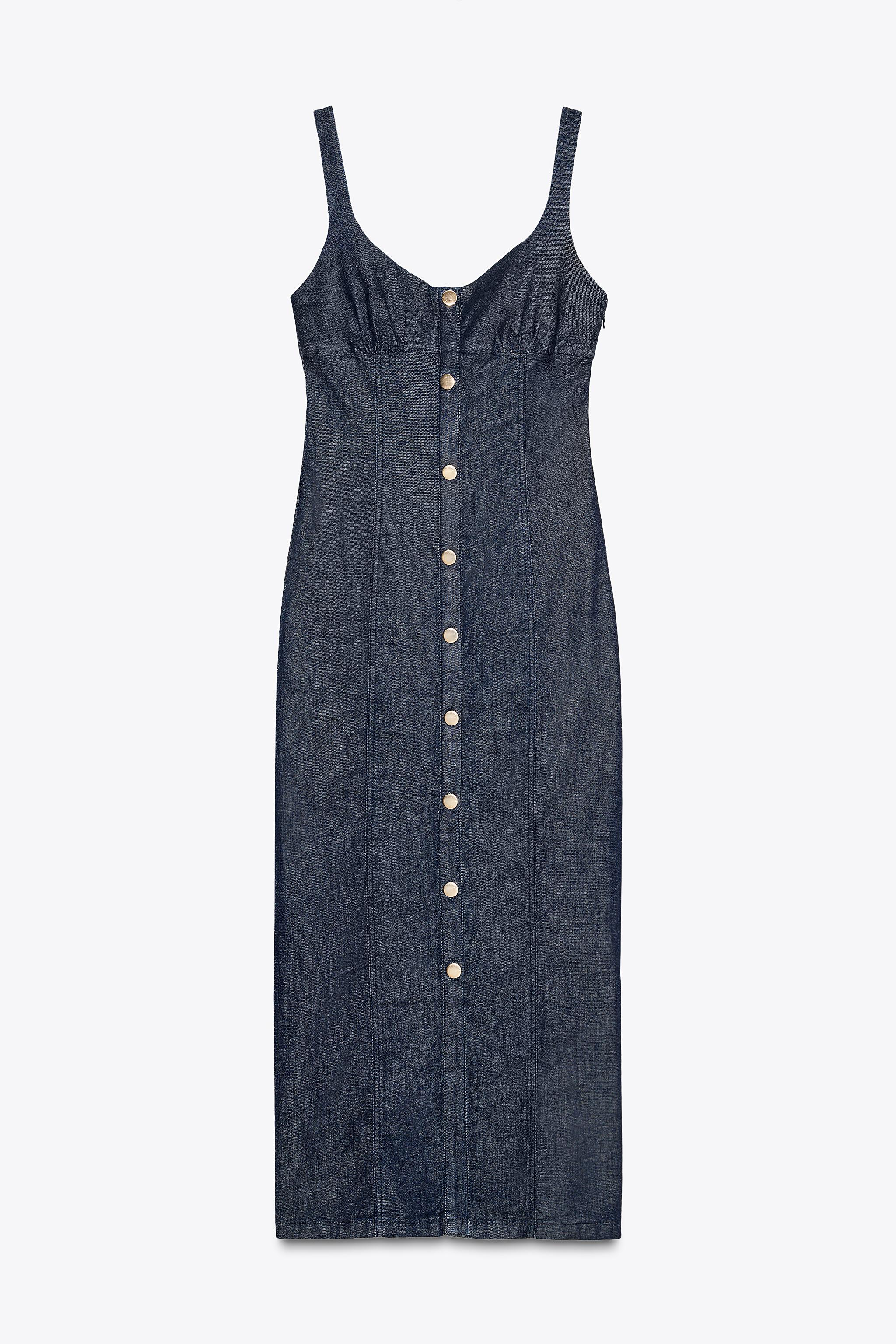 Z1975 STRAPPY DENIM MIDI DRESS